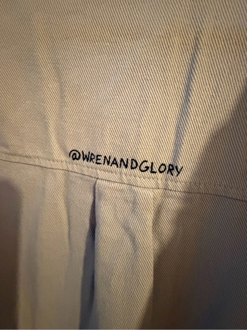 Wren + Glory Drift Days Light Blue Sequin-Sleeve Graphic Jean Jacket/Shirt